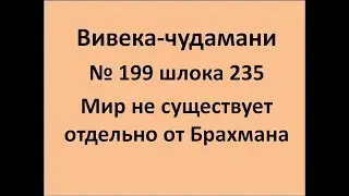 ВивекаЧудамани курс Свамини Видьянанды Сарасвати 199 шлока 235 Мир не существует отдельно от Брахман