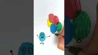 Let's make an 😻 Easy Fingerprint Art 🎈🎨 #shorts #kidsvideo
