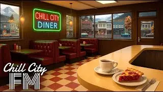 ☕️ Chill City Diner | Twin Peaks Inspired Cozy Diner Ambiance | Calm Rainy Day Jazz Noir Vibes