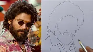 How to Draw Pushpa / Allu arjun Pushpa look Drawing Easy