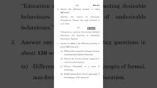 MES 012 / JUNE 2024 SESSION QUESTION PAPER / MAEDU / IGNOU #ignou #maedu