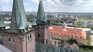 HRADEC KRALOVE, CZECH REPUBLIC, THE VIEW FROM TOWER, CENTER OF HRADEC KRALOVE, 4K #travel #czechia