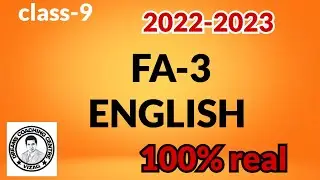 class-9 English FA-3 💯 REAL PAPER