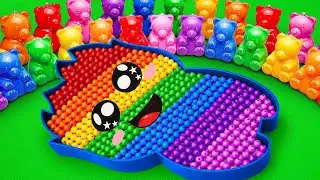 Satisfying ASMR | How to make Rainbow Sprunki Beads Bathtub by Mixing Mystery Slime CLAY Gummy Bear