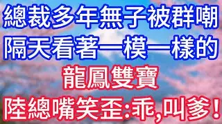 【情感故事】總裁多年無子被群嘲，隔天看著一模一樣的，龍鳳雙寶，陸總嘴笑歪，乖，叫爹！#故事 #人生哲理
