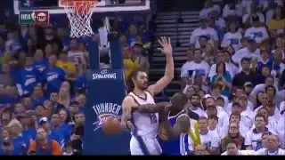 Draymond Green Kicks Steven Adams in the nuts