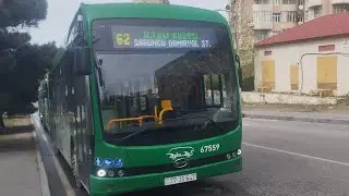 Bakı 62 nömrəli elektrik avtobus.Səfər(Sabunçu dəmiryol st ➡️ N.Tusi küçəsi).
