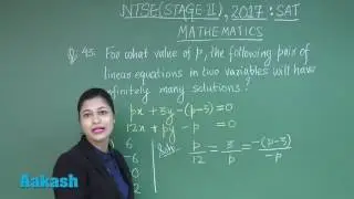 NTSE (Stage-II) 2017 Video Solutions for SAT Maths Question 43