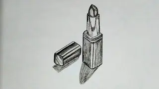 How to draw 3D Lipstick || pencil drawing || Easy 3D Lipstick step by step for beginners