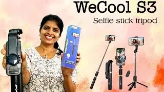 Selfie stick with tripod & wireless Bluetooth remote || WE COOL S3 || Sameeksha Gowda