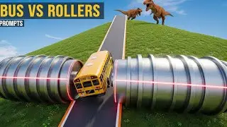 Школьный Автобус против Гигантских Валиков и Тирекса! 🦖🚌💥