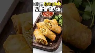 Winter Special Day 17/30 ❄️ | Crispy Spring Rolls | Street Style Snack | #shorts