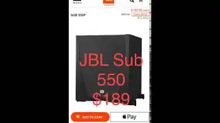 JBL sub 550p normal price $600 sale price $189