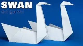 (За 3 Минуты) Оригами лебедь из бумаги! | Простой лебедь из бумаги своими руками