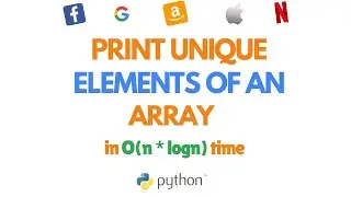 How to print unique elements of an array in O(nlogn) time