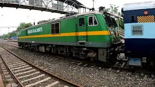 Green Monster WAG - 9 LOCOMOTIVE with Passenger Train | Blue ICF COACHES | Indian Railways