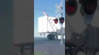 Truck breaks Crossing gate then train hits shortly after #shorts  #robloxcrash #trainaccident