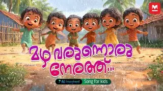 മഴ വരുന്നൊരു നേരത്ത് | MKid | Song for Kids | Mazha Varunnoru Nerath | Malayalam Nursery Rhymes