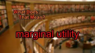 What does marginal utility mean?