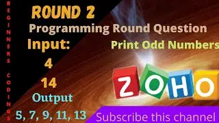 Zoho Programming Round | Odd Numbers | Beginners Codings