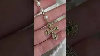 Telegram +79038171153 💎Колье с жемчугом, хризолитами и бриллиантами цена 32800 ₽ длина 42 см + 9 см