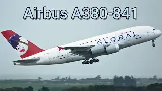 Global Airlines Airbus A380-841 Takeoff from Beja Airport to Barcelona! | A380 Heavy Departure