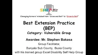 Best Extension Practice (BEP) Finalist for Vulnerable group: Busia Excel Disability SHG