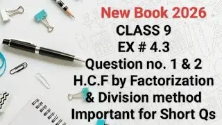 CLASS 9||New Book||Ex # 4.3 Question no. 1 & 2  Factorizations Imp for short question #@pex-learners