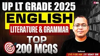 UP LT Grade 2025 | UP LT Grade English Literature & Grammar Classes 2025 By Uday sir