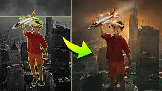 Create a Giant Kid Playing in the City - Photoshop Fantasy Art