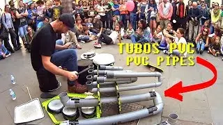 💥 Impresionante m&uacute;sico callejero 💥 Awesome Street Musician 💥 PIPES & DRUMS 💥