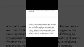 Write an Essay on A mother is the Most Creative Person | Lady Bird Education