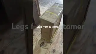 Customer metal legs for reclaimed timber top. #reclaimedtimber #carpentry