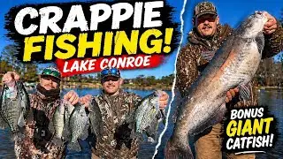 Crappie FISHING on LAKE CONROE! Bonus 23 POUND Fish on CRAPPIE ROD!
