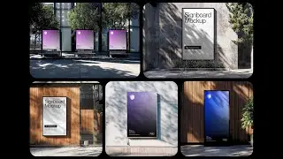 Signboard Advertising Mockups Stock Graphics Download