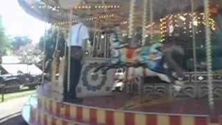 Kirsty & Sam﻿ on the Gallopers at Bressingham 1940s weekend