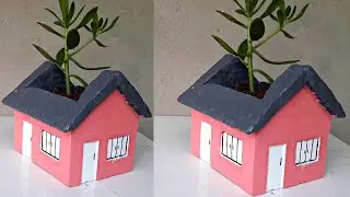 Vaso Casinha feito de Cimento