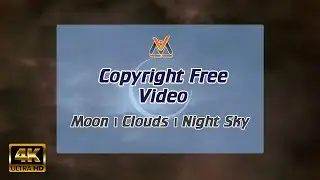 Mesmerizing Night Sky | Partially Hidden Moon with Moving Clouds | Free Stock Footage