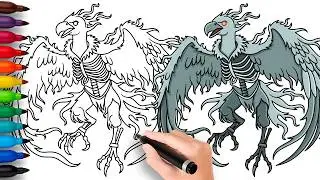 HOW TO DRAW VULTURINO SKELETONO | Italian Brainrot Animals - Easy Step by Step Drawing
