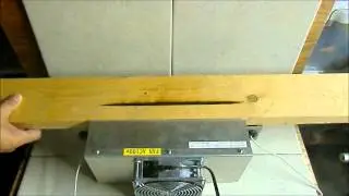 Wood heating with halogen line heater  【 Non-touch high temperature heating Heat-tech Co.,Ltd. 】