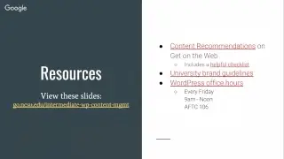 NC State Intermediate WordPress:  Content Management