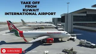 Kenya Airways Take Off From Kuwait International Airport, OKBK