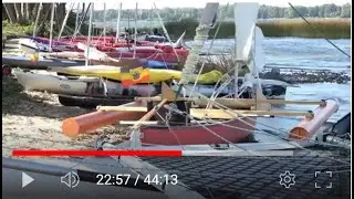 Plauer Segelwoche 2018. Jährliches Treffen von Fahrern zerlegbarer Kats. Wind, Wellen, Spaß