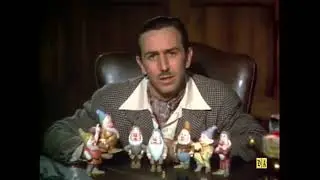 A young Walt Disney introduces the Seven Dwarves from Snow White