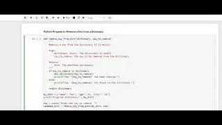 Day 95 : Python Program to Remove a Key from a Dictionary