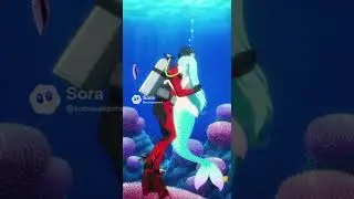 Scuba Diving Guy and Mermaid 2 #sora #sora2 #scuba #diver #scubadiving #scubadiver #mermaid #romance