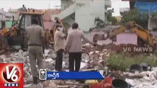 GHMC Continues Demolition Of Illegal Constructions | Hyderabad | V6 News