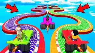 Franklin And Shin-chan World's Biggest 😱 🔥 Super Mega Ramp Challenge GTA-5 ? India Bike Drive 3D 