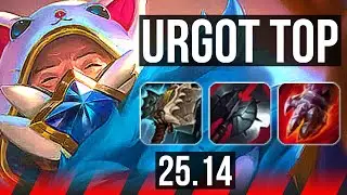 URGOT vs FIORA (TOP) | 9/2/8, Godlike | KR Challenger | 25.14