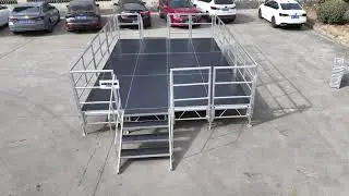 aluminum stage with railing